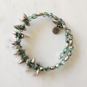 🤍ALEX AND ANI SPIKE BANGLE IN TEAL&SILVER🤍